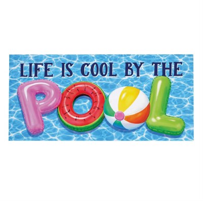 10" x 22" "Life Is Cool By The Pool" Sassafrass Doormat