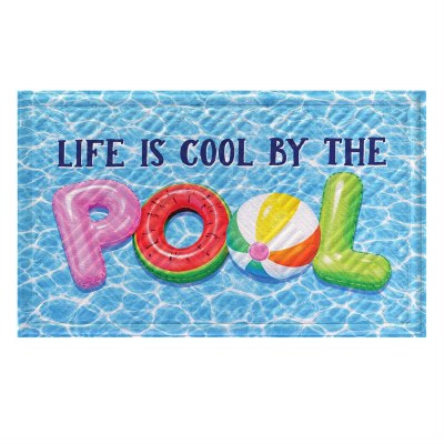 18" x 30" "Life Is Cool By The Pool" Embossed Doormat