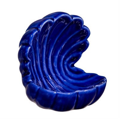 4.3" Dark Blue Shell Ceramic Soap Dish