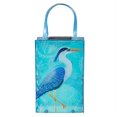 13.75" LED Solar Blue Heron Lantern