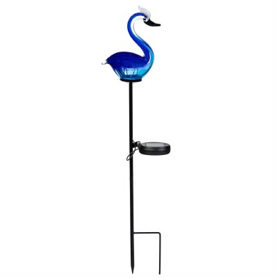 24" LED Solar Blue Heron Garden Stake