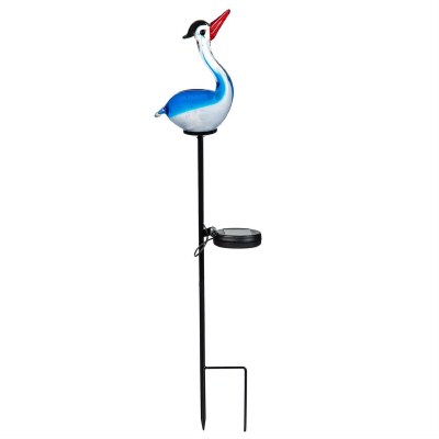 24" LED Solar White Heron Garden Stake