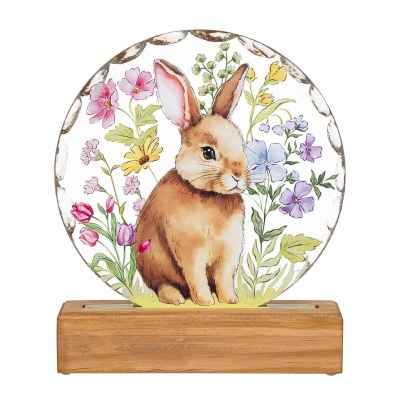 7" LED Brown Bunny Disk With Stand