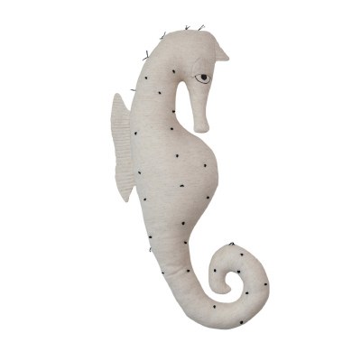 34" White Seahorse Shaped Pillow