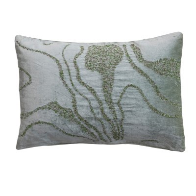 14" x 20" Grean Beaded Lines Decorative Pillow