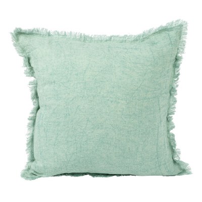 20" Sq Mint Green Fringe Decorative Pillow