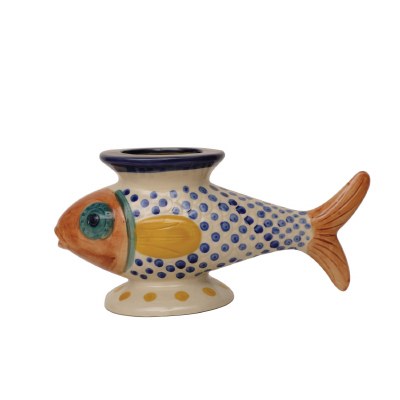 6" Multicolor Fish Shaped Ceramic Vase