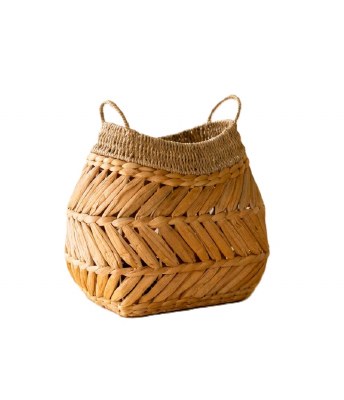15" Natural Woven Basket With Two Handles