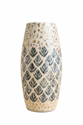 16" Capiz Tropical Leaf Vase