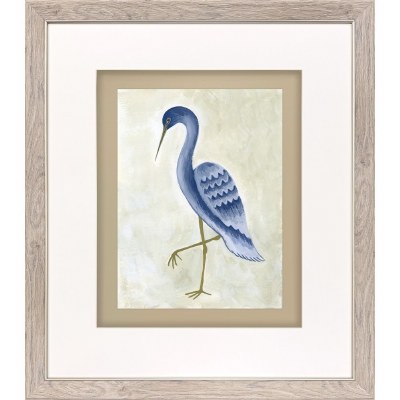 29" x 25" Beak Down Blue Heron Framed Coastal Print