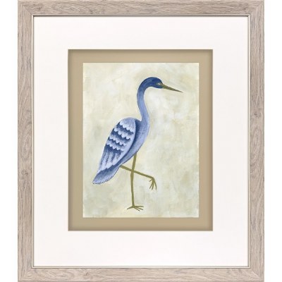 29" x 25" Beak Up Blue Heron Framed Coastal Print