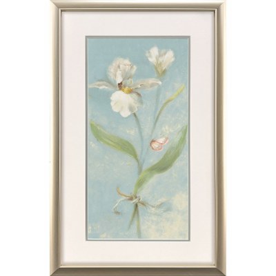 32" x 20" Iris on Blue Framed Print