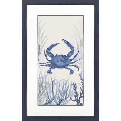 32" x 20" Blue Crab Framed Coastal Print
