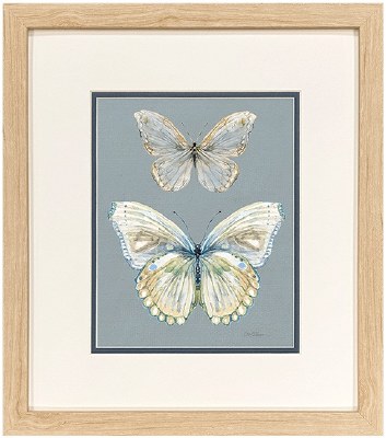 17" x 15" Gray Top Two Butterflies Framed Print