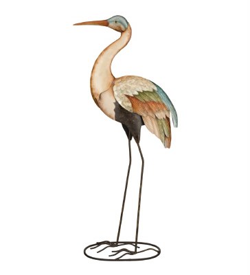32" Multicolor Capiz Heron Statue