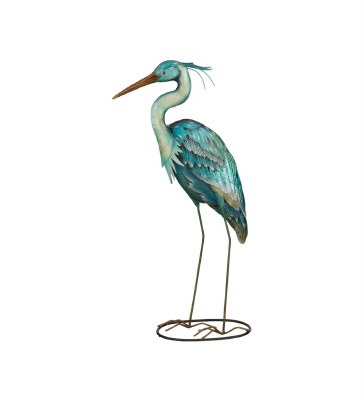 21" Blue Capiz Heron Sculpture