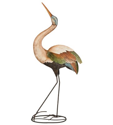 34" Multicolore Capiz Heron Sculpture