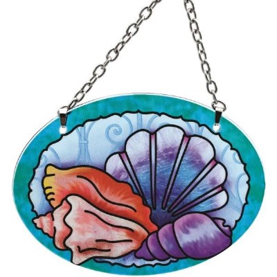 4.5" Oval Multicolor Shells Sun Catcher
