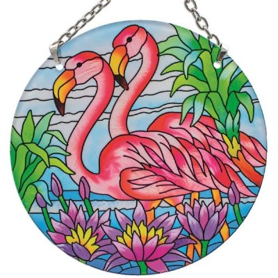 4.5" Round Flamingos Sun Catcher