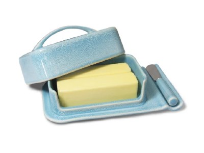 Sky Blue Butterie Porcelain Mess-Free Butter Dish With Spreader