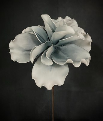 19" Faux Sea Blue Foam Flower Stem