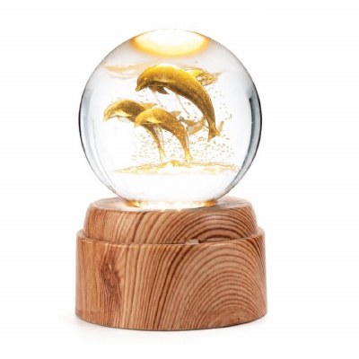 5" LED Clear Dolphin Orb With Base