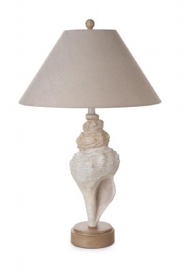 30" Beige Conch Polyresin Table Lamp