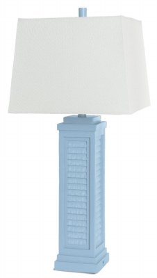 32" Blue Shutter Polyresin Table Lamp