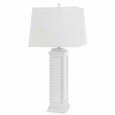 32" White Shutter Polyresin Table Lamp