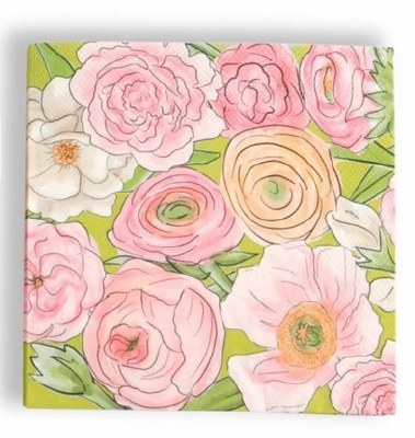 5" Sq Fabulous Floral Beverage Napkin