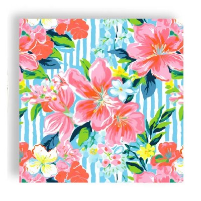 5" Sq Preppy Hibiscus Beverage Napkins