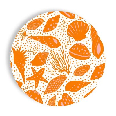 Pack of 24 7" Round Orange Shells Plates
