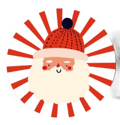 Pack of 24 7" Round Kris Kringle Paper Plates