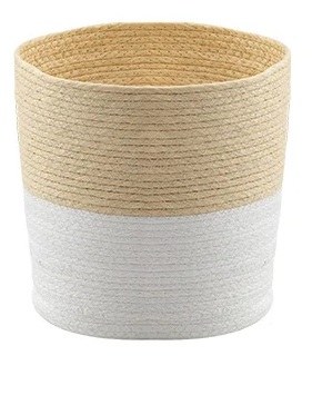 11" Round Yellow and White Basket
