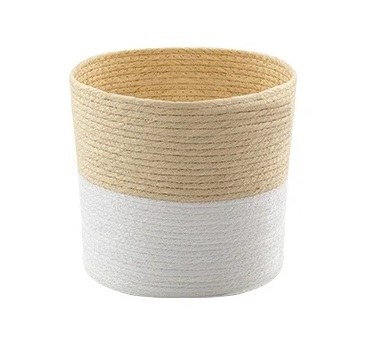 10" Round Yellow and White Basket