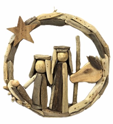 10" Driftwood Holy Family Wreath