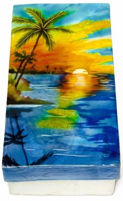 6" x 3" Sunset Palms Capiz Box