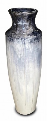 43" Blue and White Ceramic Vase