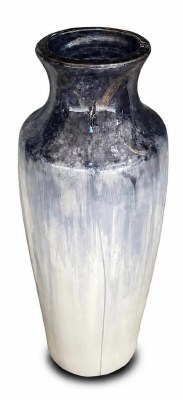 32" Blue and White Ceramic Vase