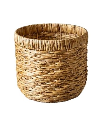 14" Round Brown Woven Basket