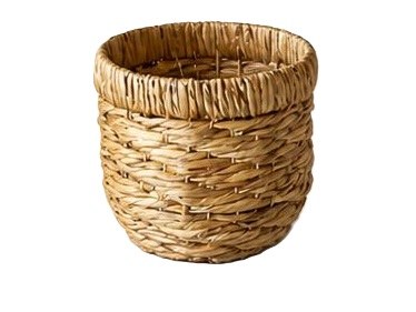 11" Round Brown Woven Basket