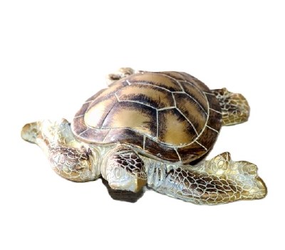10" Brown and Gold Polyresin Turtle Figurine