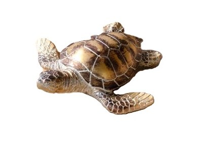 4" Brown and Gold Polyresin Turtle Figurine
