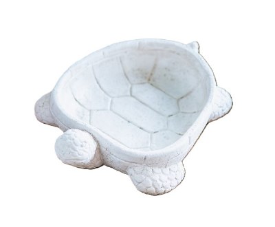 9" White Turtle Cement Bowl
