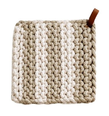 8" Sq Stripe Sage Potholder