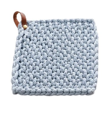 8" Sq Solid Light Blue Potholder