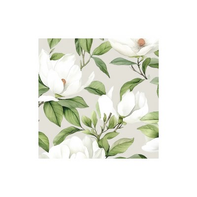 5" Sq White Magnolia Beverage Napkins