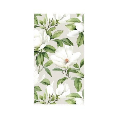 8" x 5" White Magnolia Guest Towels