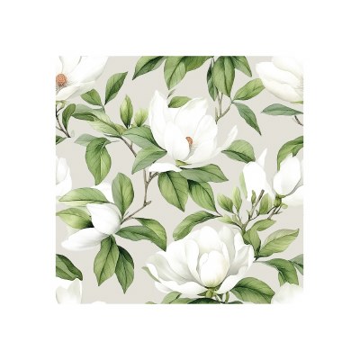 6.5" Sq White Magnolia Lunch Napkins