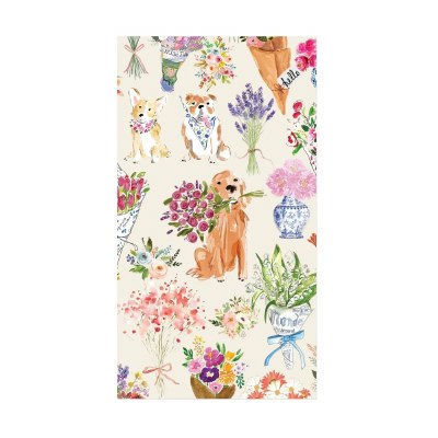 8" x 5" Dog Bouquet Guest Towels